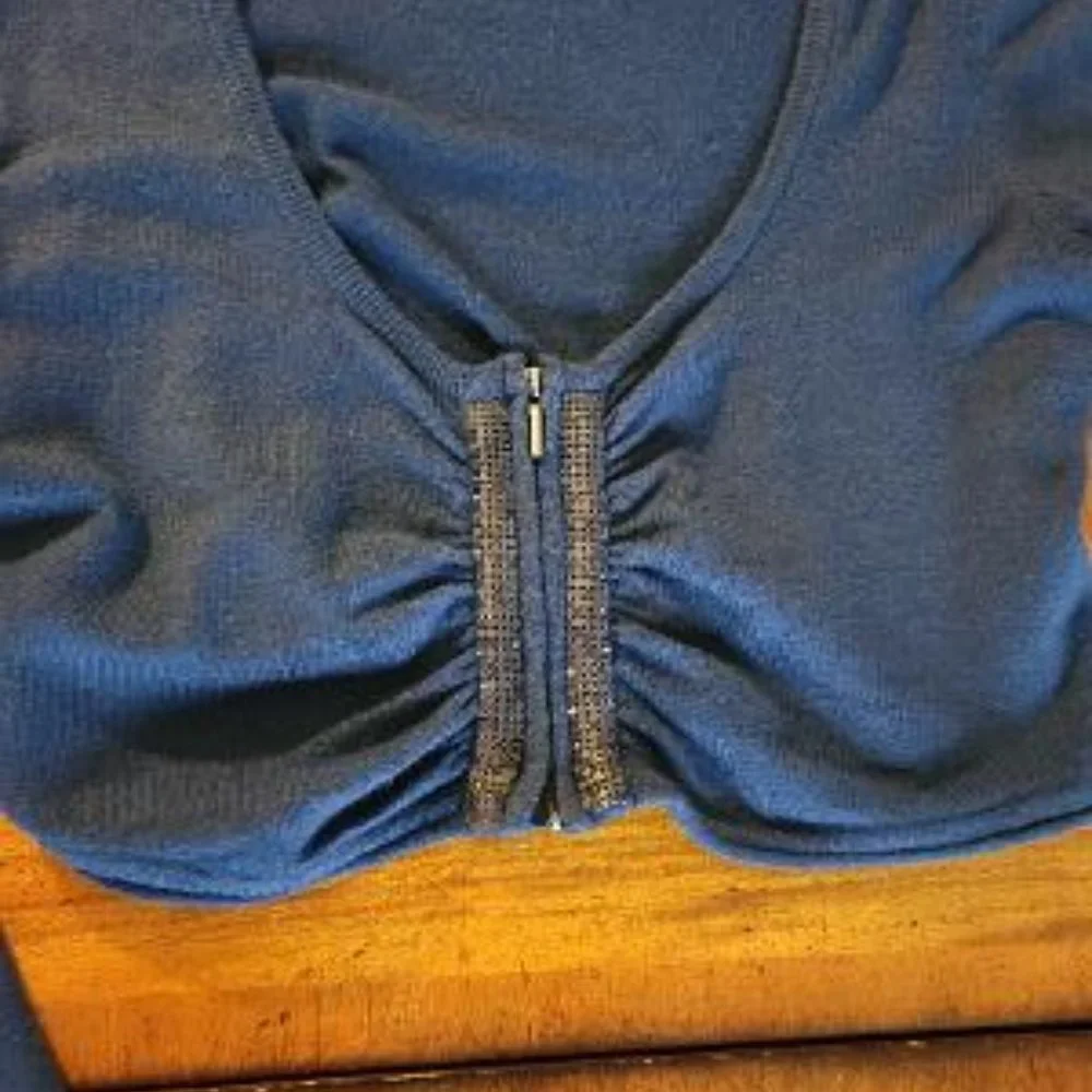 Express Navy Crop Sweater